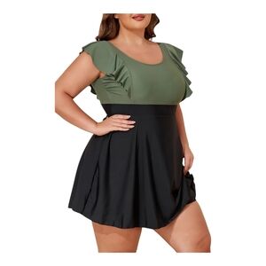 SMISMIVO - 4X Green and Black Swim Dress